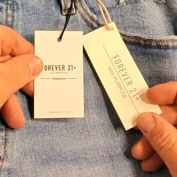 Forever 21 Light Blue Distressed Jean Shorts - Picture 9 of 9